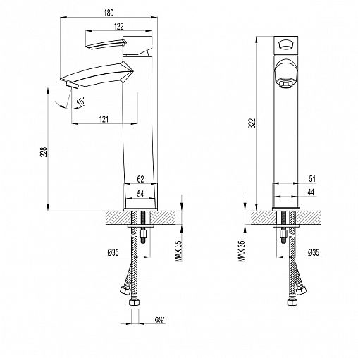Смеситель для раковины с коротким изливом Lemark Atlantiss LM3209C, однорычажный, хром фото