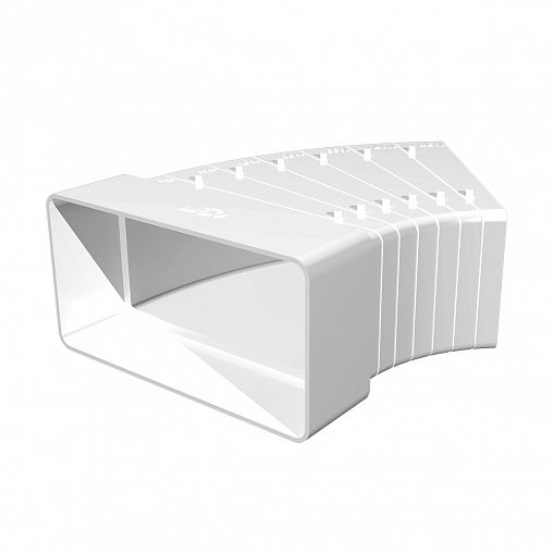 Колено горизонтальное Era 612КРП, пластик, разноугловое, 60 x 120 мм фото