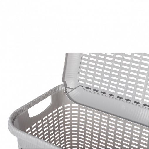 Корзина для белья Econova, 420 x 310 x 560 мм, 50 л, светло-серая фото