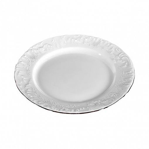 Блюдо сервировочное Cmielow Рококо Узор платина, фарфоровое, d 29 см фото