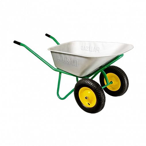 Тачка двухколесная садово-строительная Palisad, 100 л, пневматические колеса фото