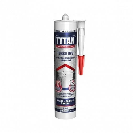 Герметик силиконовый санитарный Tytan Professional UPG Turbo 98498, 280 мл, белый фото