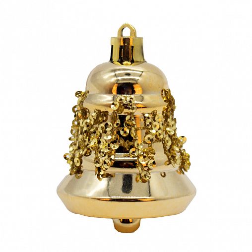 Набор елочных украшений Колокольчики, 6,5 x 5 см, 4 шт, золото фото