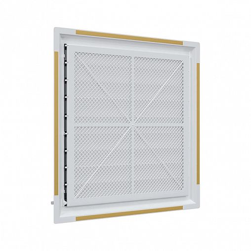 Вентиляционная решетка с сеткой и жалюзи Era Airvent, регулируемая, пластик, 452 x 483 мм фото