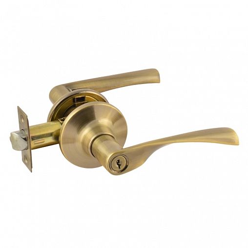 Ручка-защелка Нора-М ЗВ2-01-STD, ключ/фиксатор, старая бронза фото