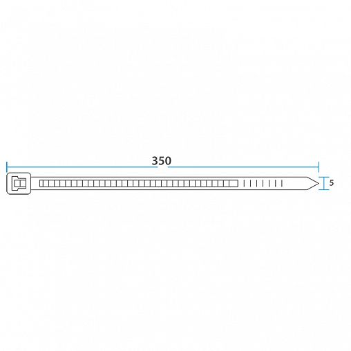 Хомут-стяжка Rexant, нейлон, 4,8 x 350 мм, 100 шт, белый фото