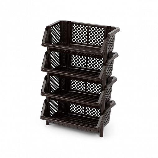 Этажерка Альтернатива Универсал, 4 секции, 60 x 37,5 x 89,5 см, коричневая фото