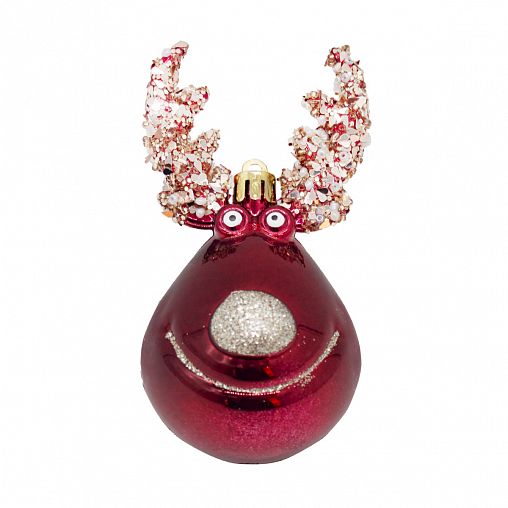 Набор елочных шаров, d 8 см, 4 шт, бордовый фото