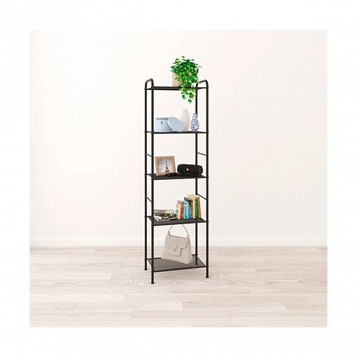 Стеллаж ЗМИ Валенсия 15, 5 полок, 45,5 x 30 x 155,5 см, черный фото