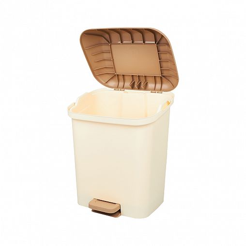 Контейнер для мусора Spin&Clean Step, с педалью и внутренним ведром, 15 л, кофейный фото