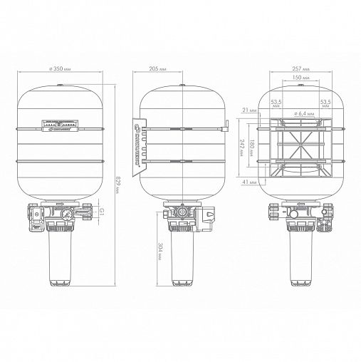 Автоматическая система водоснабжения Джилекс КРАБ 50, Slim Line 10", 50 л фото