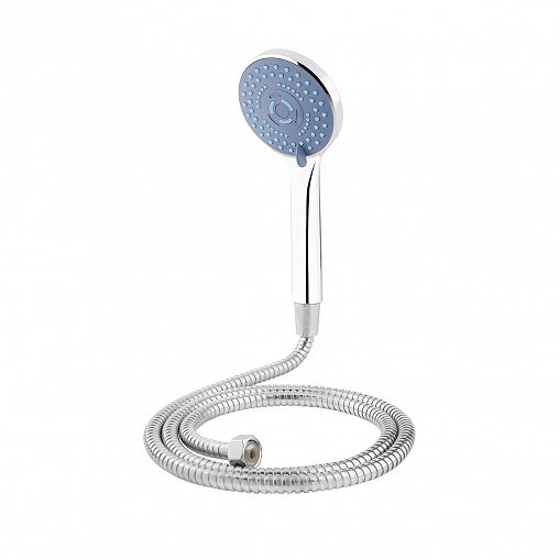 Душевой комплект Рыжий кот SS-03 (лейка, шланг), хром фото