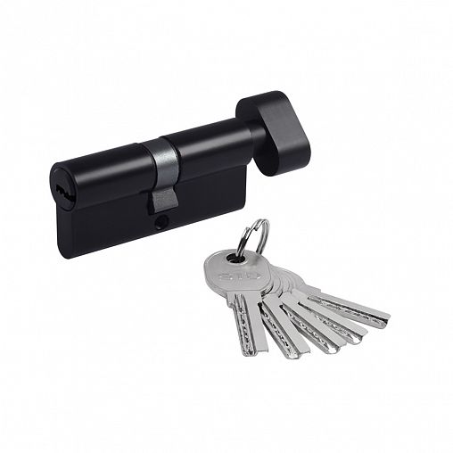 Цилиндровый механизм Нора-М STD AL ЛПВ-70 (35-35), ключ/вертушка, черный фото