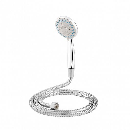 Душевой комплект Рыжий кот SS-02 (лейка, шланг), хром фото