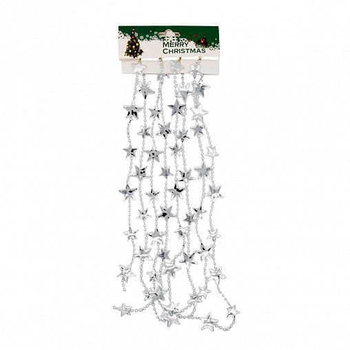 Бусы Звезды, 2,7 м, серебро фото