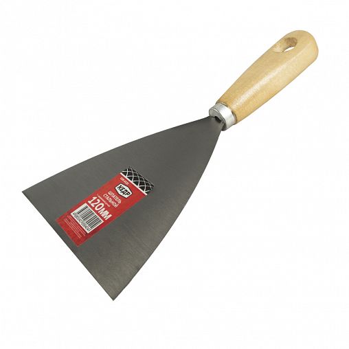 Шпатель Кедр, стальной, деревянная ручка, 120 мм фото