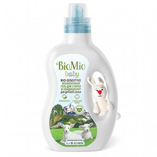 Гель для стирки детского белья BioMio Baby Bio-Sensitive, с кондиционером, 1 л фото