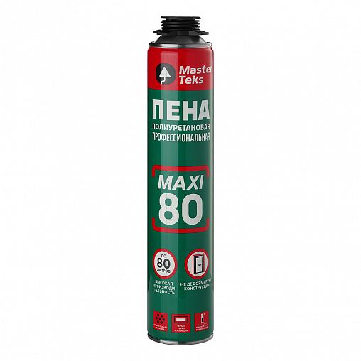 Профессиональная монтажная пена с увеличенным выходом MasterTeks 80 Pro, 890 мл фото