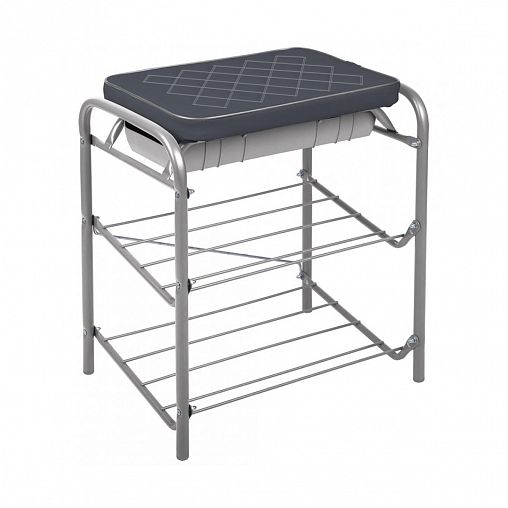 Банкетка для обуви Haushalt НБ2/SL, мягкое сиденье, 44 x 33 x 51,6 см, каркас серый фото