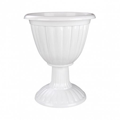Вазон на высокой ножке Альтернатива Жасмин, 12 л, белый фото