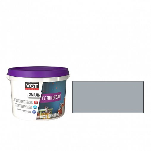 Эмаль универсальная VGT ВД-АК-1179, глянцевая, 2,5 кг, серая фото