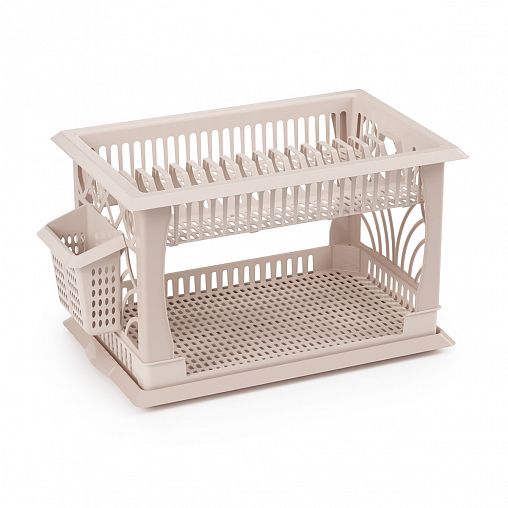 Сушилка для посуды Альтернатива Мечта Хозяйки №1, 48 x 30,5 x 30 см, светло-бежевая фото