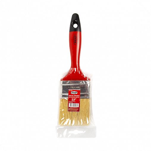 Кисть плоская Кедр Профи №2,5, натуральная щетина, пластиковая ручка, 63 мм фото