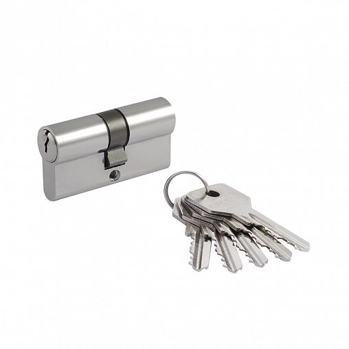 Цилиндровый механизм Нора-М STD AL Л-60 (30-30), ключ/ключ, хром фото