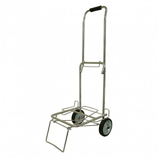 Тележка хозяйственная Рыжий кот, металлические колеса, 39 x 32,5 x 101 см, до 70 кг, хромированная фото