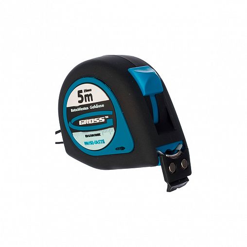 Рулетка Gross Ergonomisch, магнитный зацеп, обрезиненная, 5 м x 25 мм фото