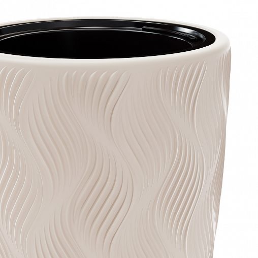 Кашпо напольное Альтернатива Флэйм, со вставкой, 24 л, светло-бежевое фото