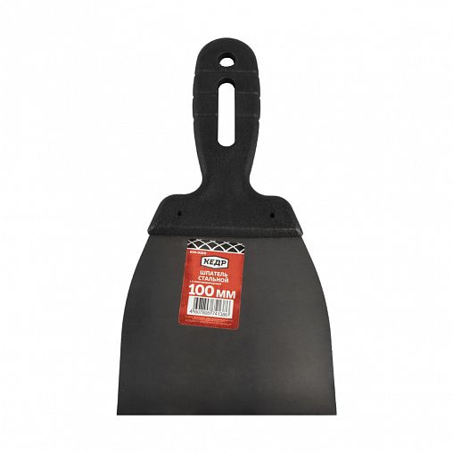 Шпатель Кедр, стальной, пластиковая ручка, 100 мм фото