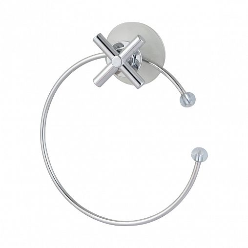 Полотенцедержатель-полукольцо на присоске Рыжий кот Cross-CH-06, хромированный фото