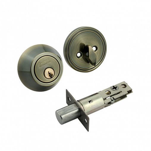 Замок врезной Нора-М D1, ключ/фиксатор, 3 ключа, старая бронза фото