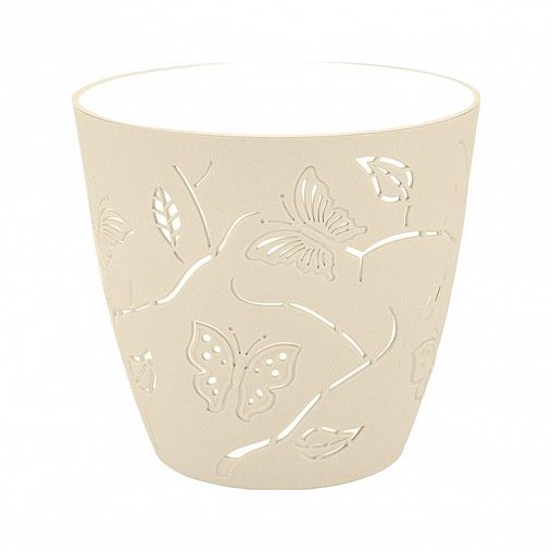 Горшок для цветов Plast Team Butterflies, 0,7 л, молочный туман фото