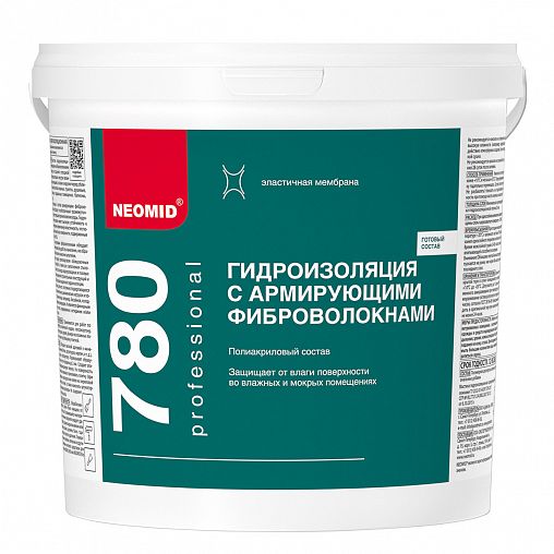 Мастика гидроизоляционная Neomid, с армирующими фиброволокнами, 6 кг фото