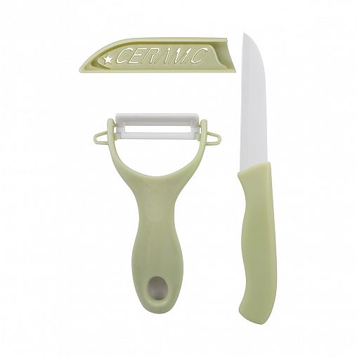 Набор кухонный Mallony Ceramic, 2 предмета (нож, овощечистка) фото