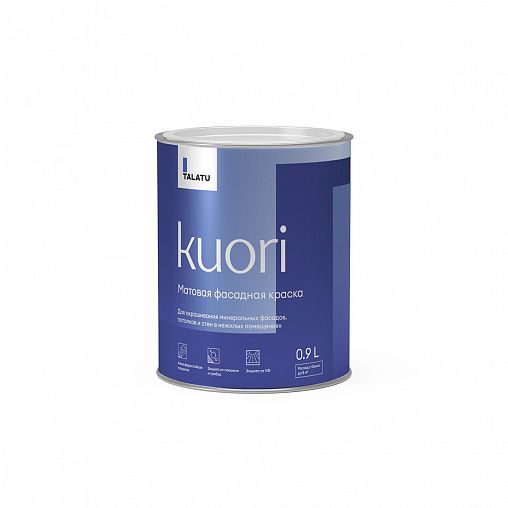 Краска фасадная Talatu Kuori, матовая, база С, бесцветная, 0,9 л фото