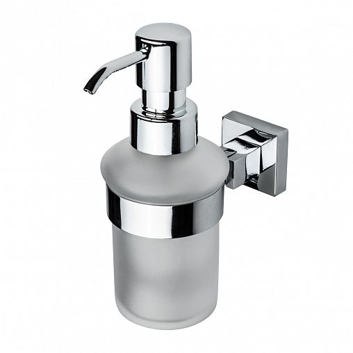 Дозатор для жидкого мыла Swensa Main, настенный, стекло/металл, белый/хром фото