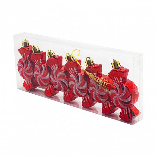 Набор елочных украшений Конфеты, 8 x 4 см, 4 шт, золото фото