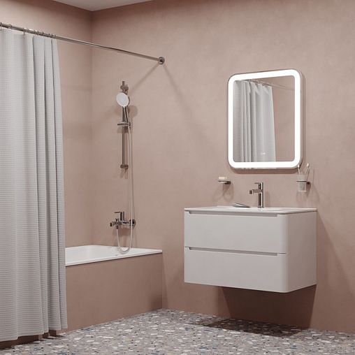 Душевой комплект IDDIS Optima Home (стойка, лейка, шланг, держатель), хром фото