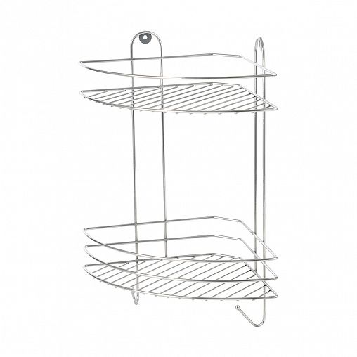 Полка для ванной Рыжий кот Vento Plus, 2-х ярусная, 41,5 x 23 x 23 см, хром фото