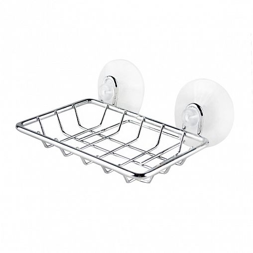 Мыльница на присосках Рыжий кот W2464 12 x 9 x 7 см, прямоугольная, хромированная фото