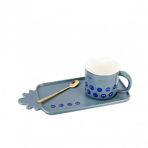 Чайная пара Nouvelle Home Голубика, фарфор, чашка 240 мл с блюдцем фото