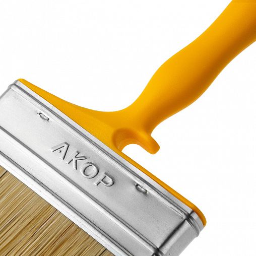 Кисть плоская для эмалей Акор Мастер, смешанная щетина, пластиковая ручка, 100 x 17 мм фото