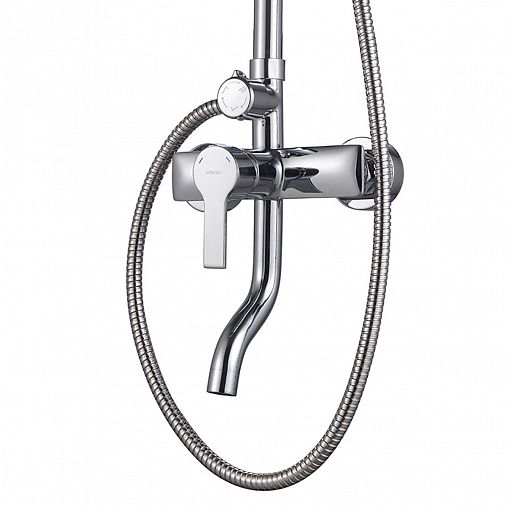 Душевая система с тропическим душем Milardo Stripe STRSB1FM06, со смесителем, хром фото