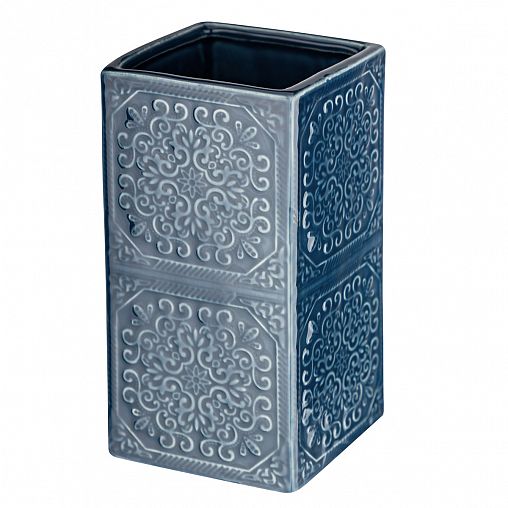 Стакан для зубных щеток Рыжий кот Марокко, синий фото