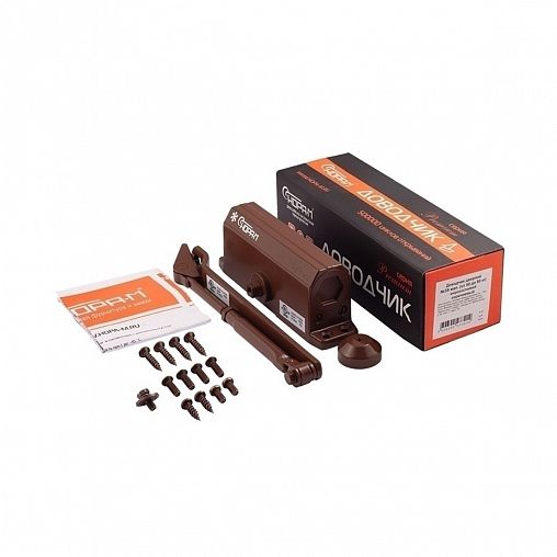 Доводчик дверной Нора-М 3S, для дверей 50 - 80 кг, коричневый фото