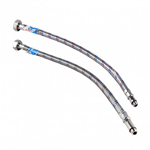 Гибкая подводка для смесителя латунная Elka, 40 см, 2 шт фото