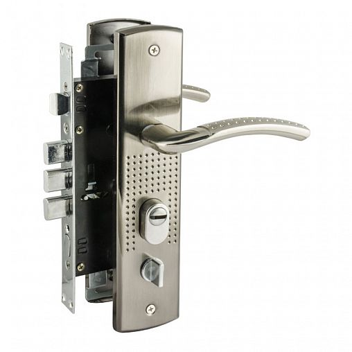 Замок врезной Нора-М N200 (96), правый, матовый никель фото